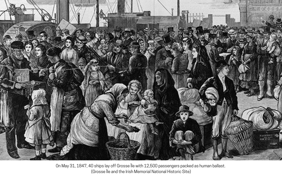 Irish immigrants leaving Ireland